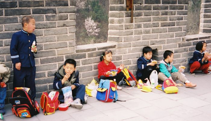 069 - Beijing - The Great Wall - School children eating lunch.jpg